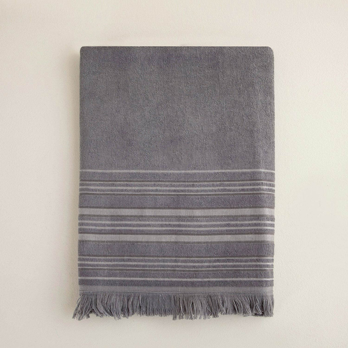 Chakra Derin Bath Towel 100X150Cm  Light Grey-Dark Grey